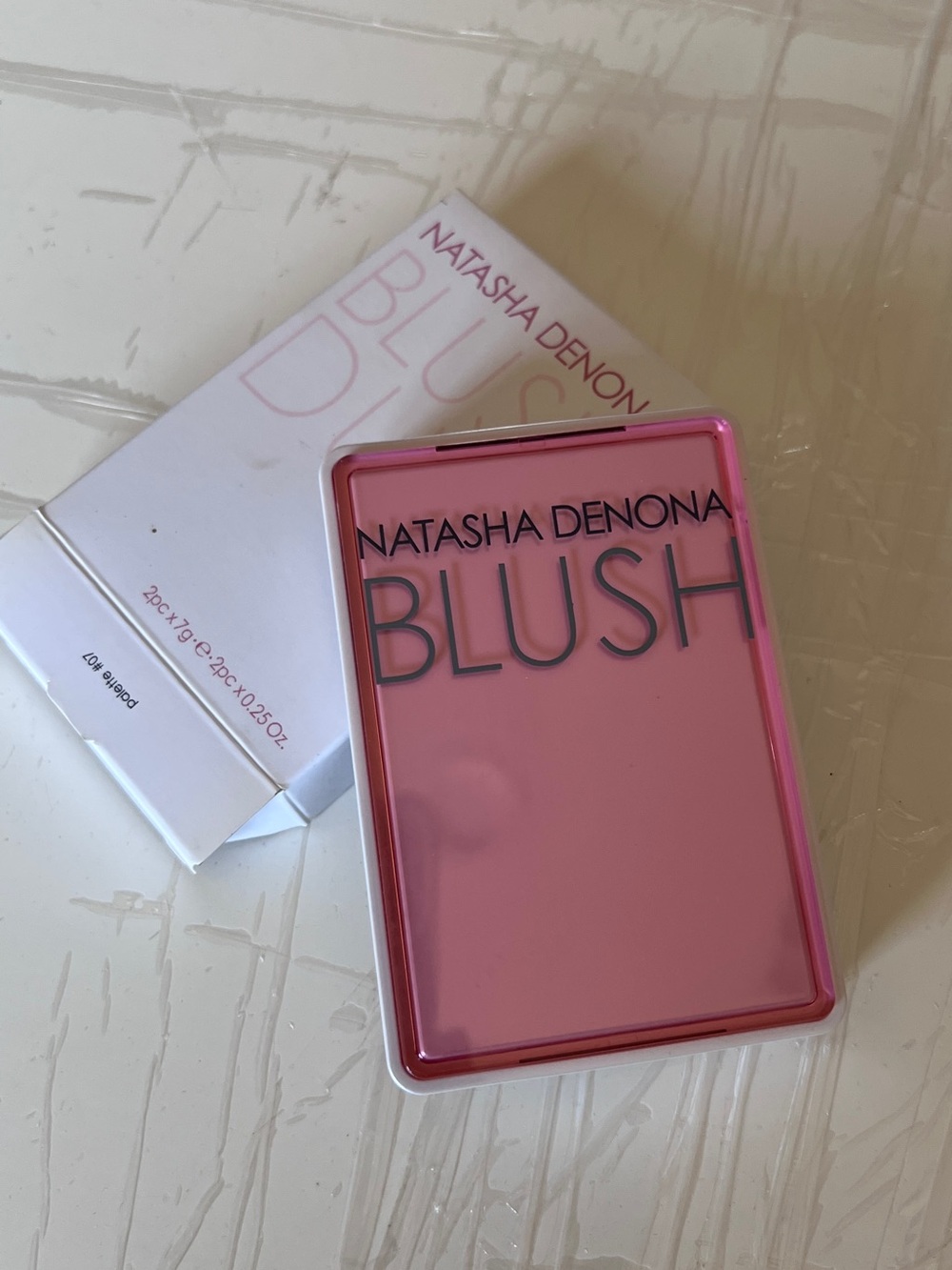 New! Natasha Denona Blush Duo - White & Light Pink Box